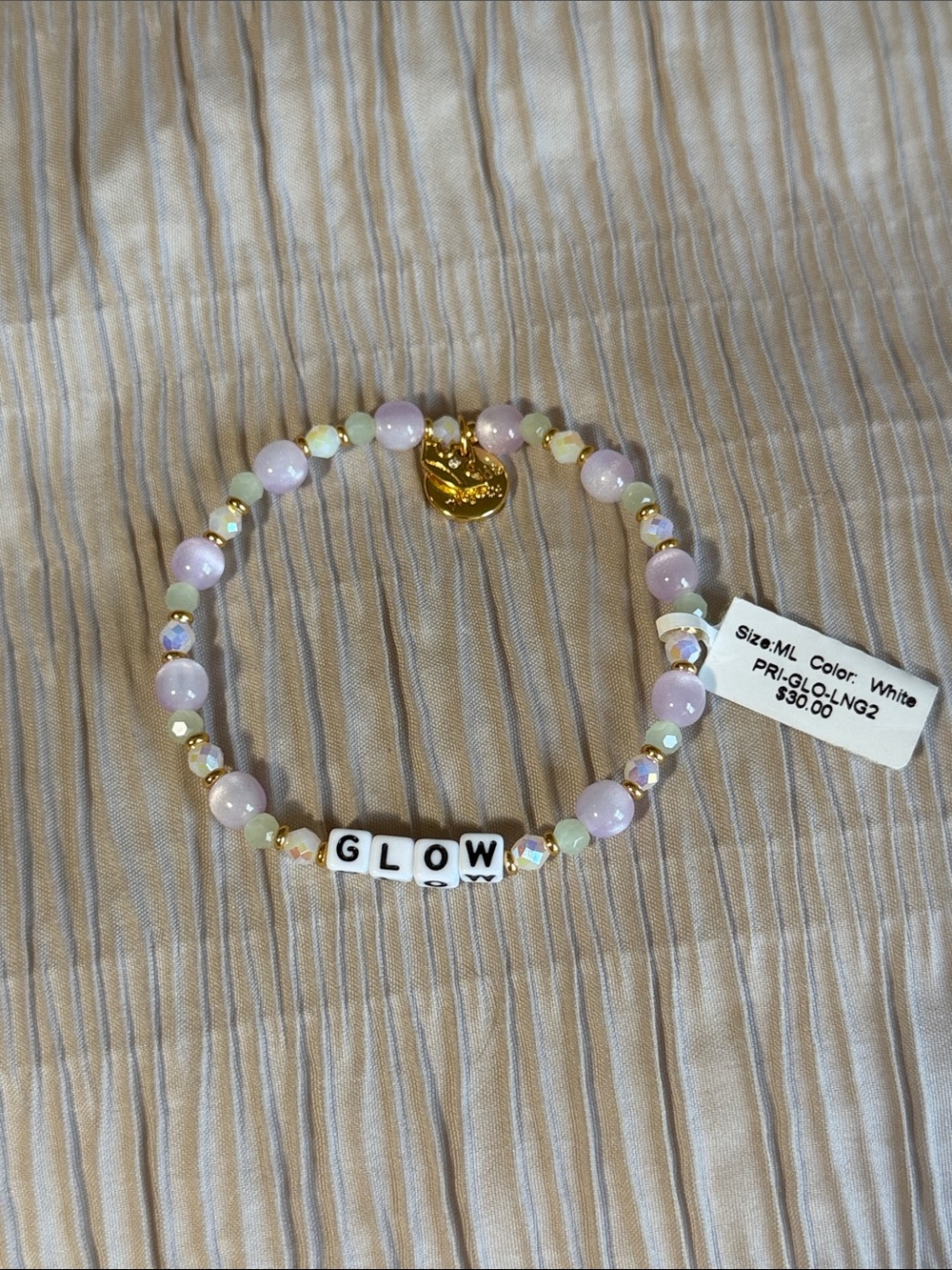 Little Words Project Rapunzel Glow Beaded  Bracelet - Brand New w/ Tags Size M/L